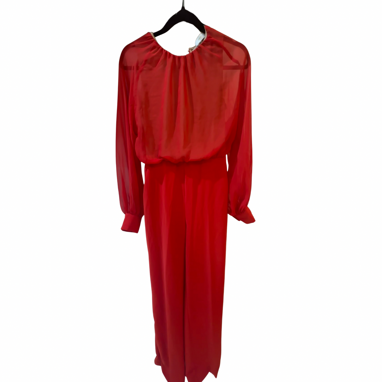 Mango Red Chiffon Jumpsuit