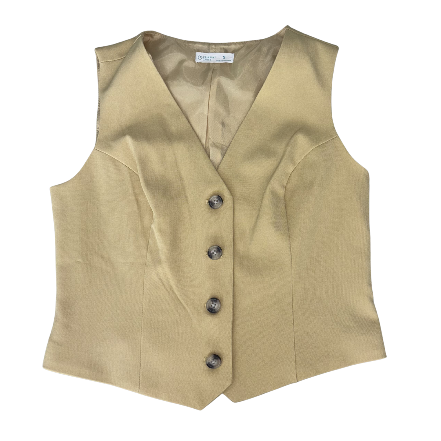Beige Button-Up Waistcoat