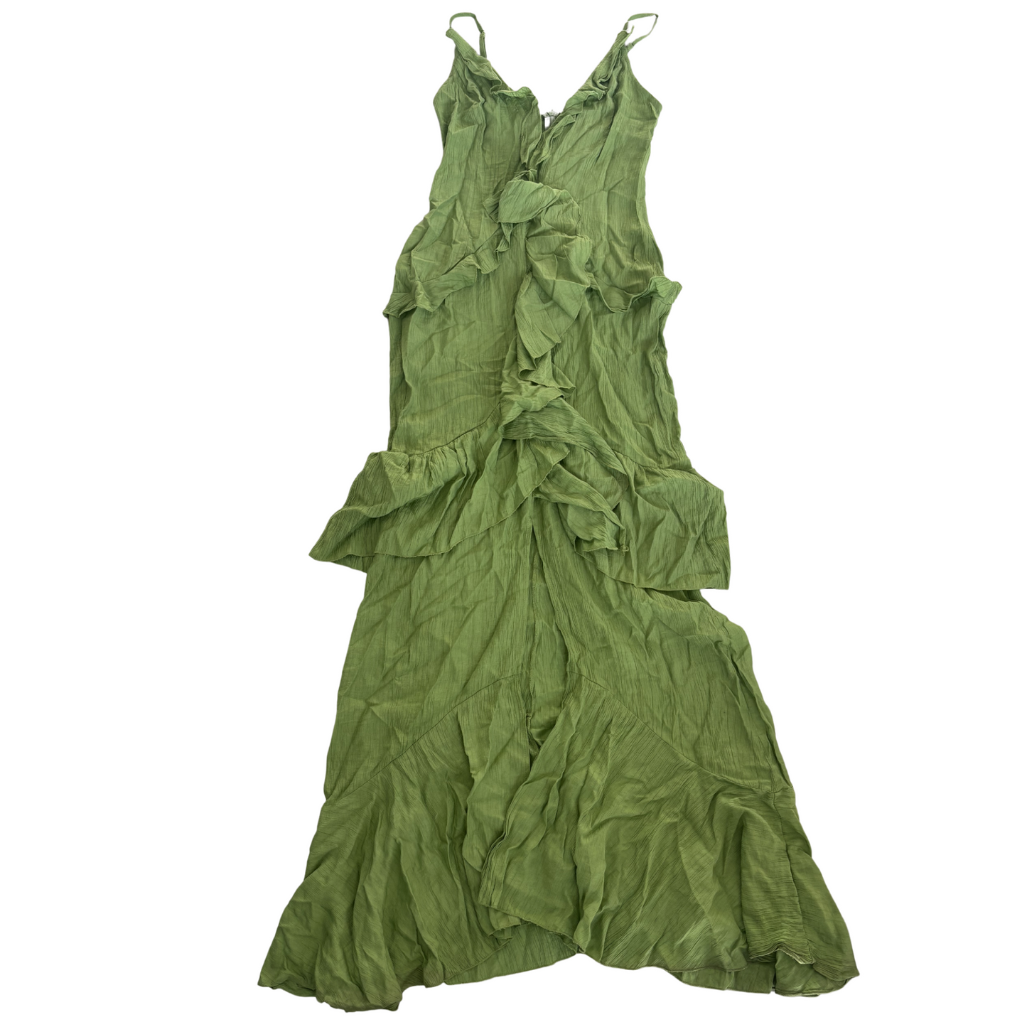 PLT Green Ruffled Maxi Dress