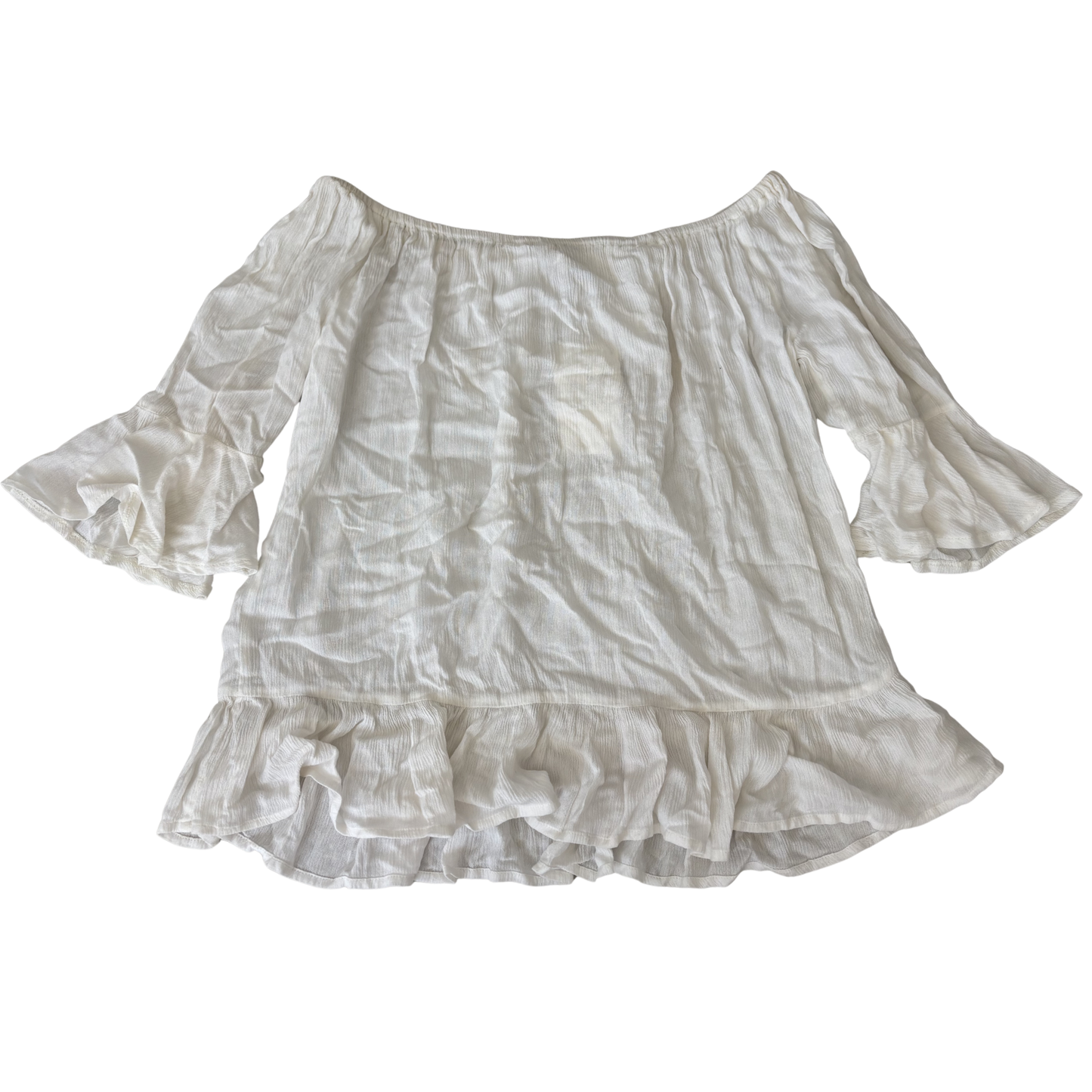 Papaya White Bardot Top