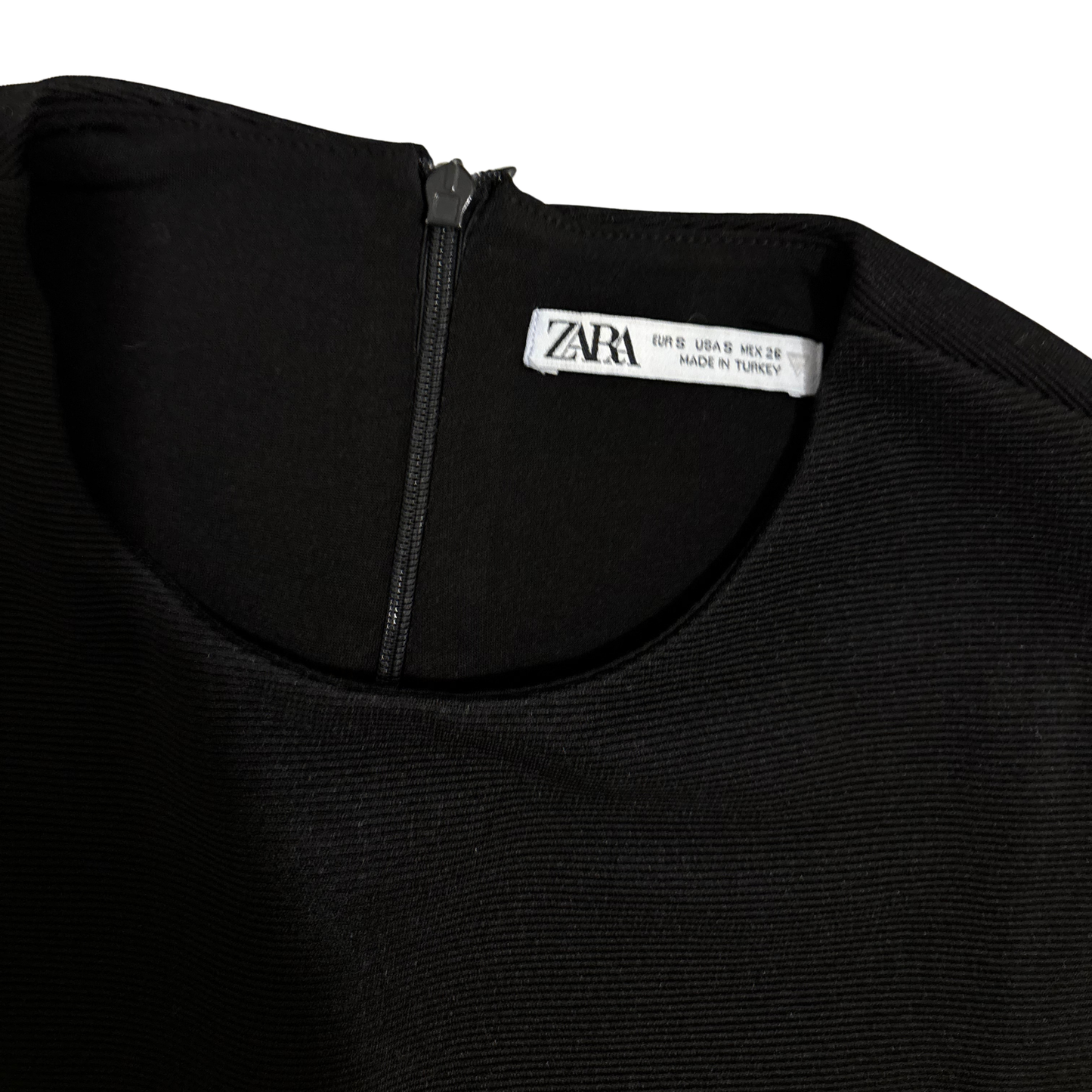 Zara Black Ribbed Top