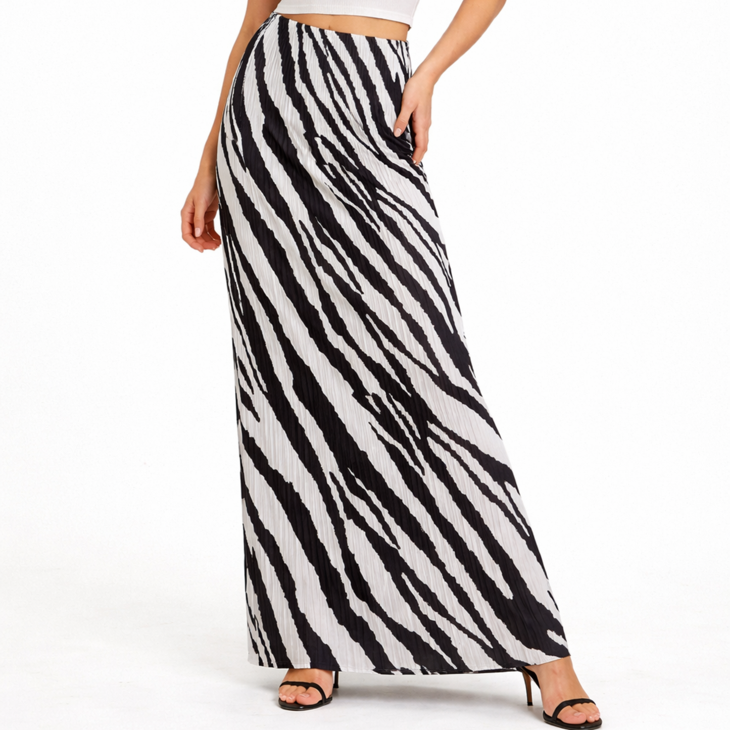 PLT Zebra Print Maxi Skirt