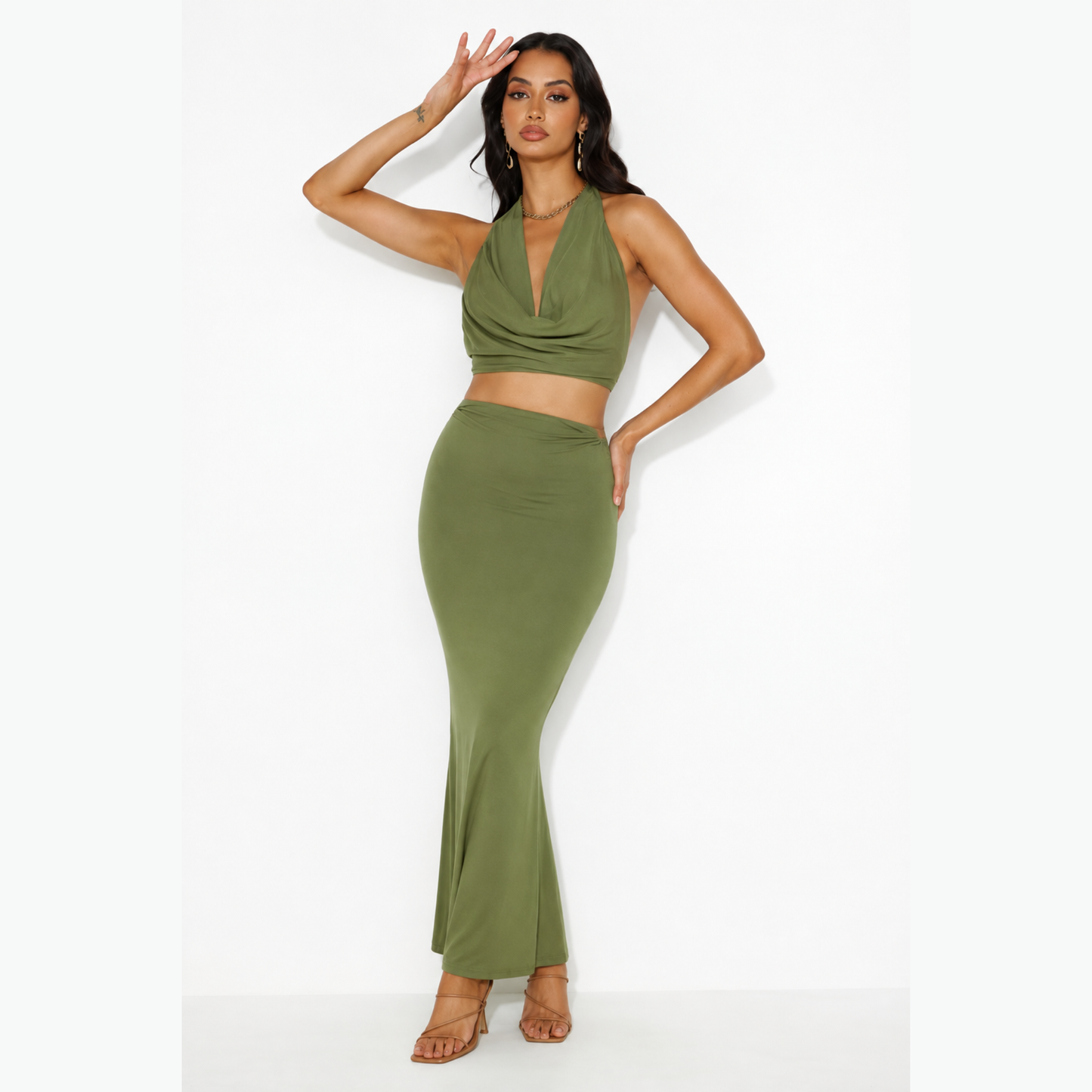 Green Mesh Sheer Co-Ord