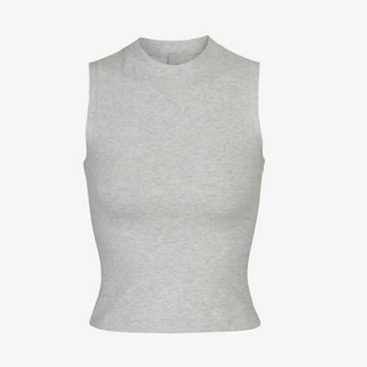 Skims Grey High Neck Top