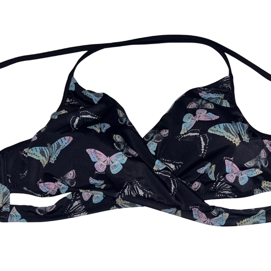 VS Pink Butterfly Print Bikini Top