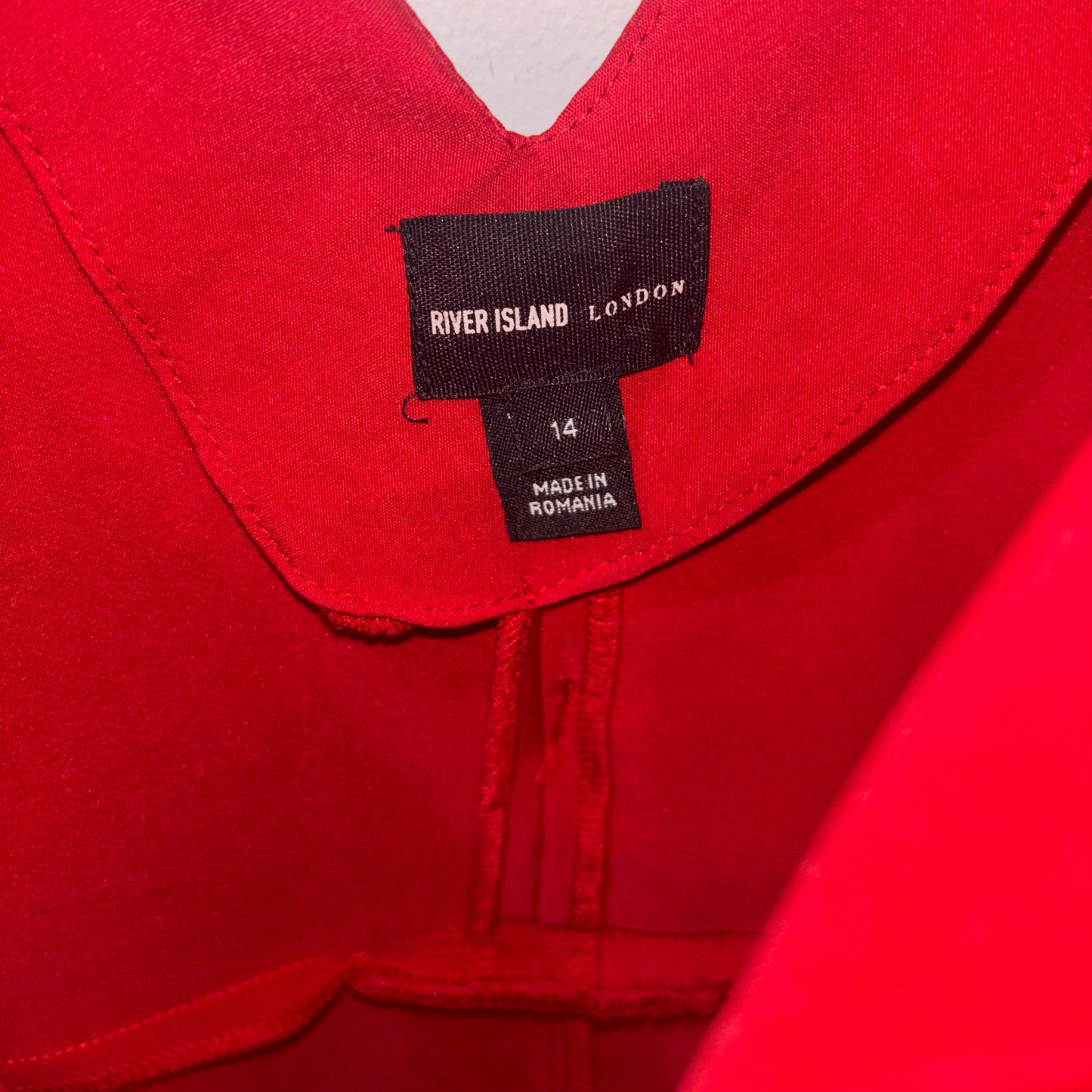 River Island Red Bow Detail Playsuit