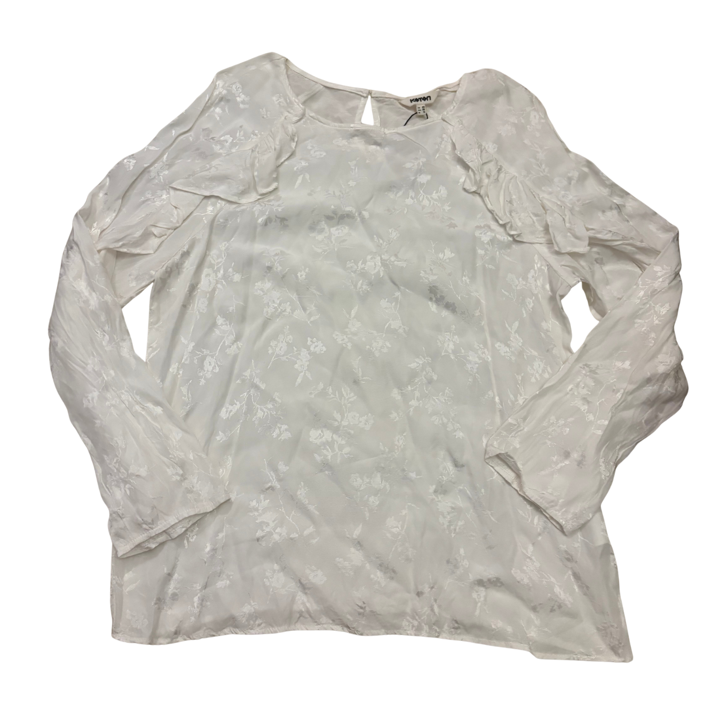 Koton White Floral Flow Sleeve Top