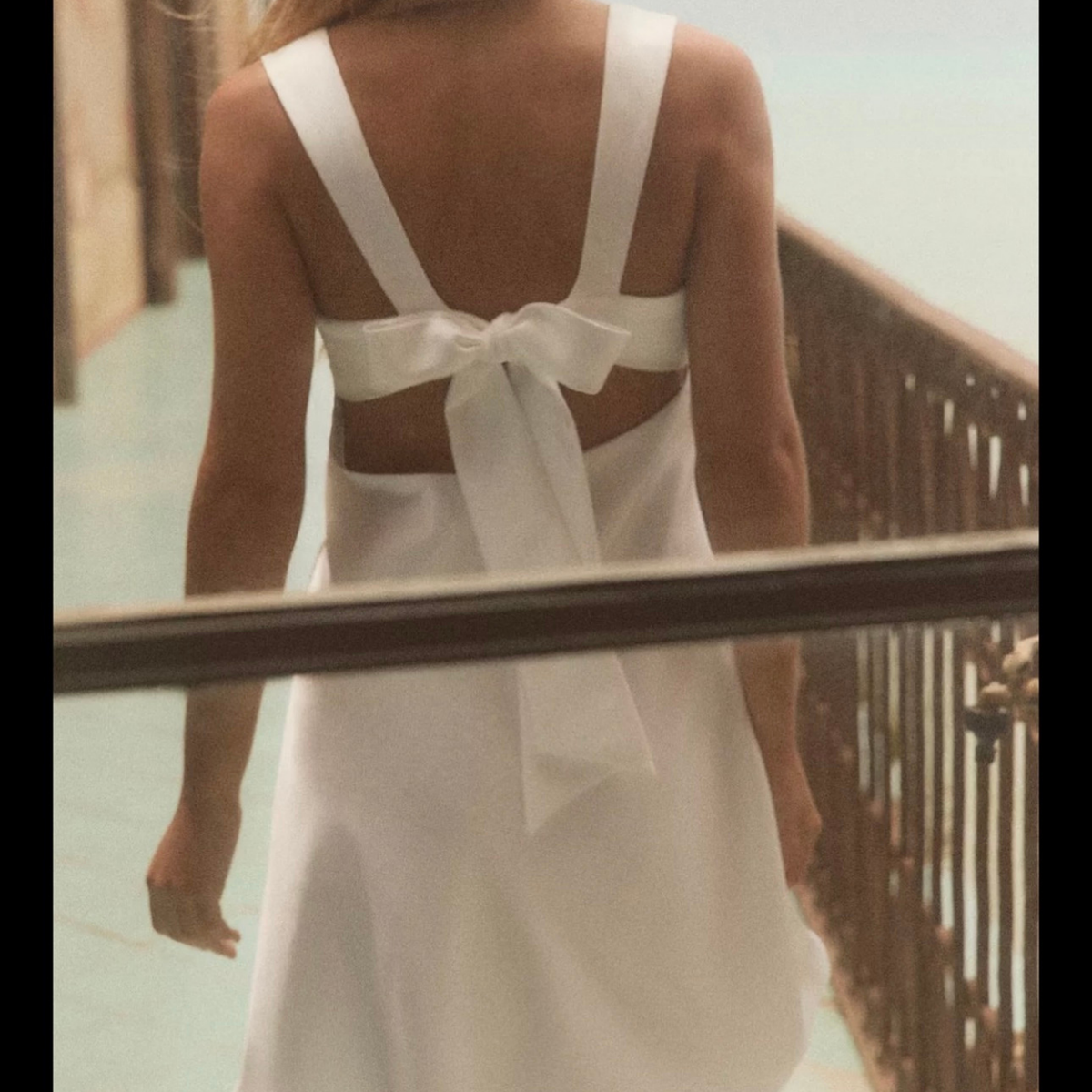 Zara White Satin Open Back Mini Dress