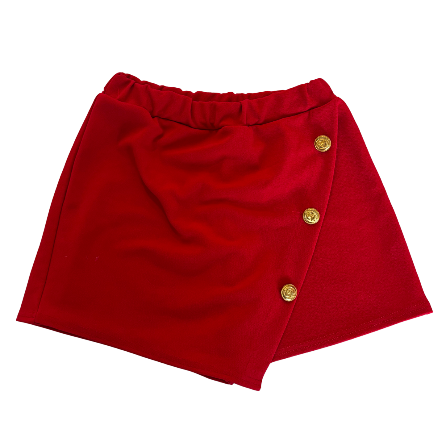 Quiz Red Button Detail Skort