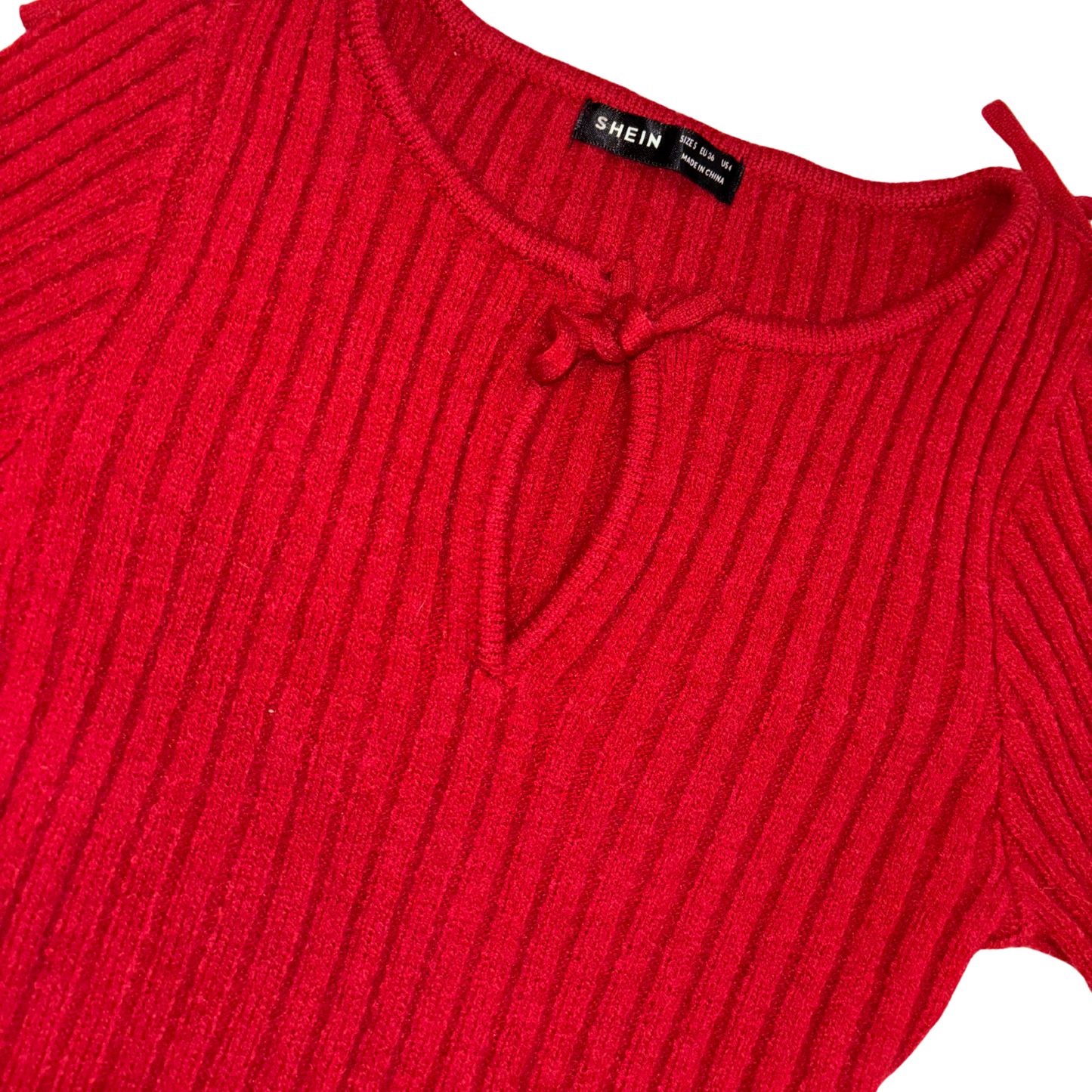 Red Knit Bow Detail Jumper