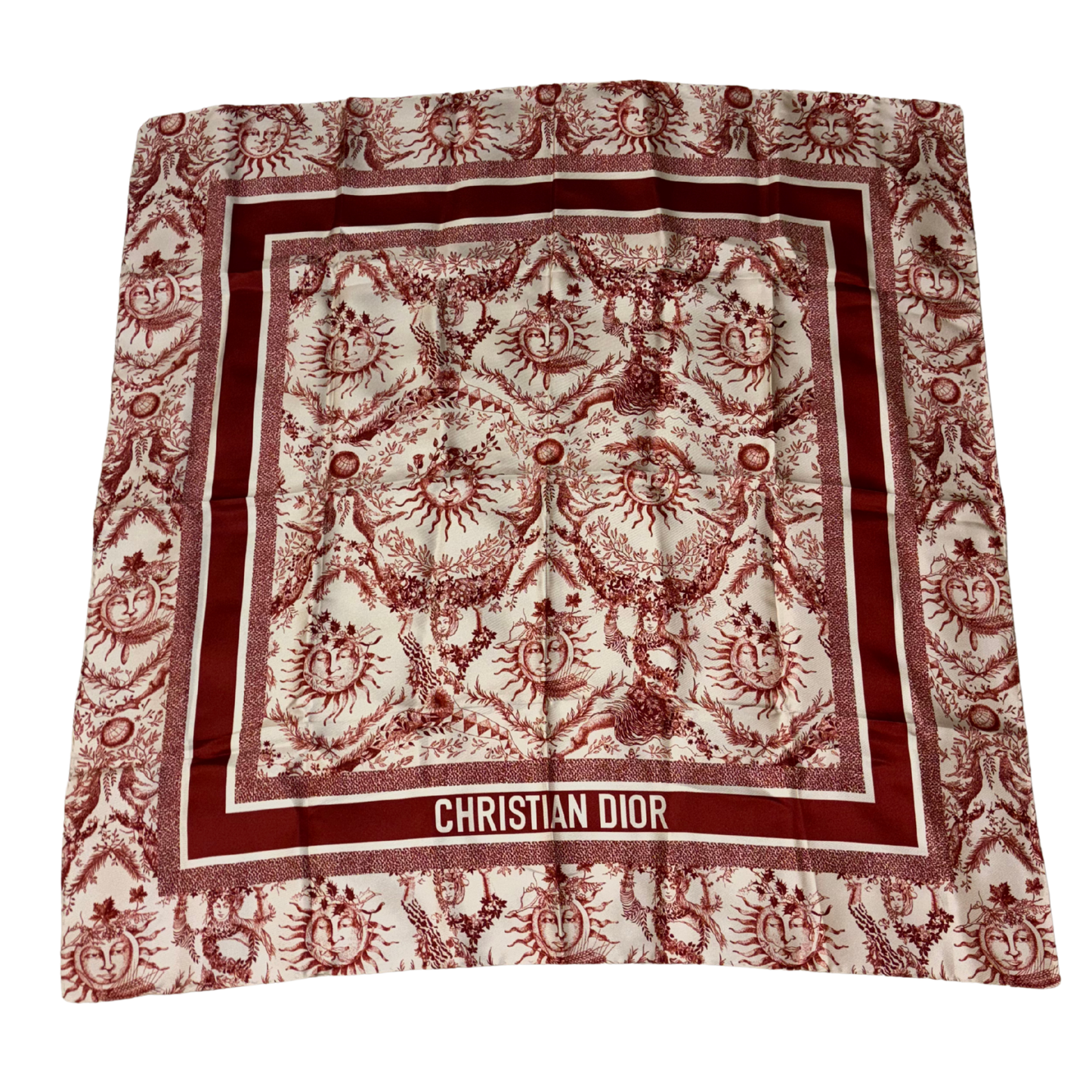Dior ‘DiorOblique’ Square Scarf Burgundy