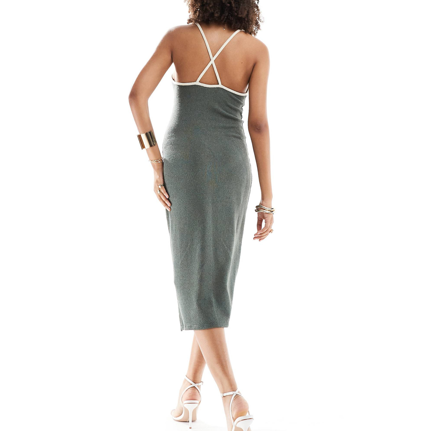 Pull & Bear Green Knitted Maxi Dress