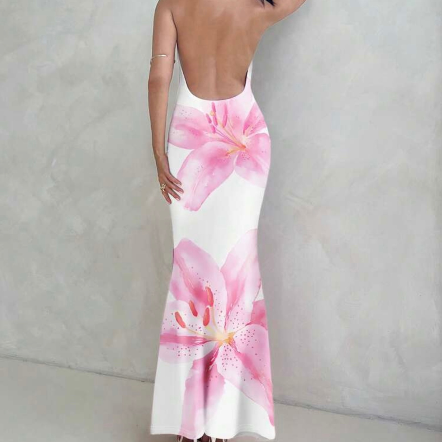 Floral Cowl Neck Maxi Dress