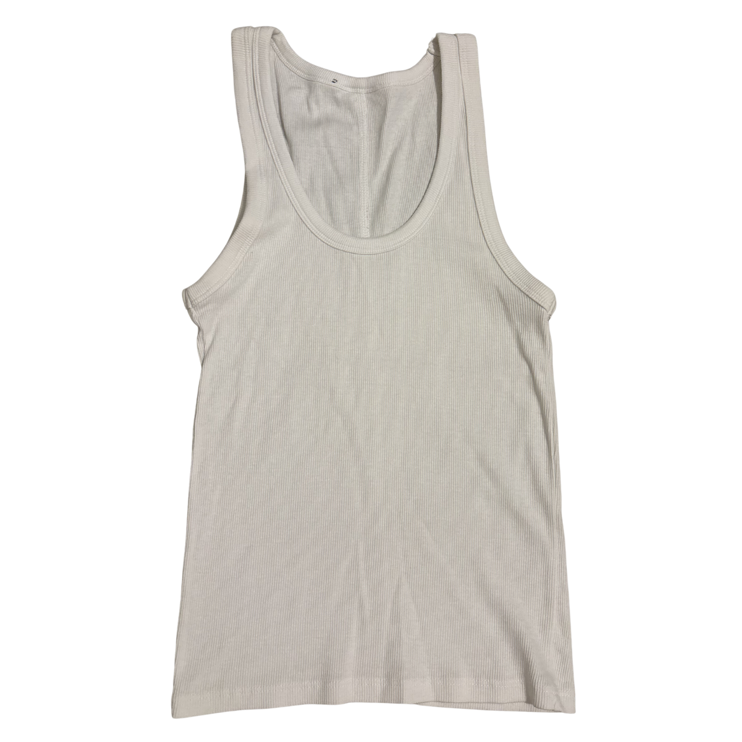 White Ribbed Tank Top