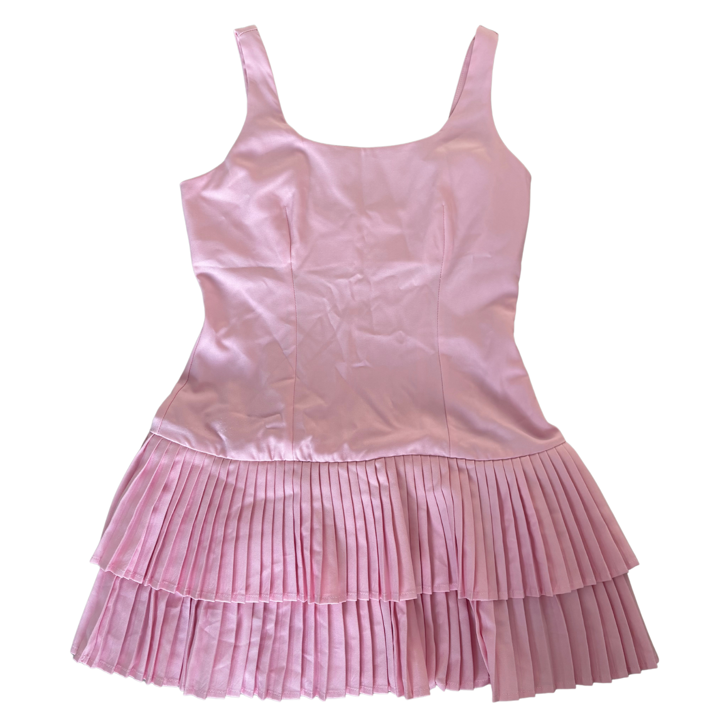 Pink Pleated Mini Dress