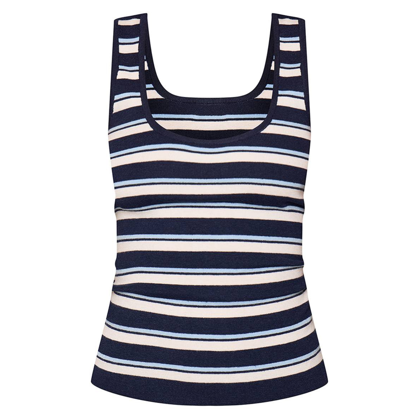 PLT Blue Knit Striped Top