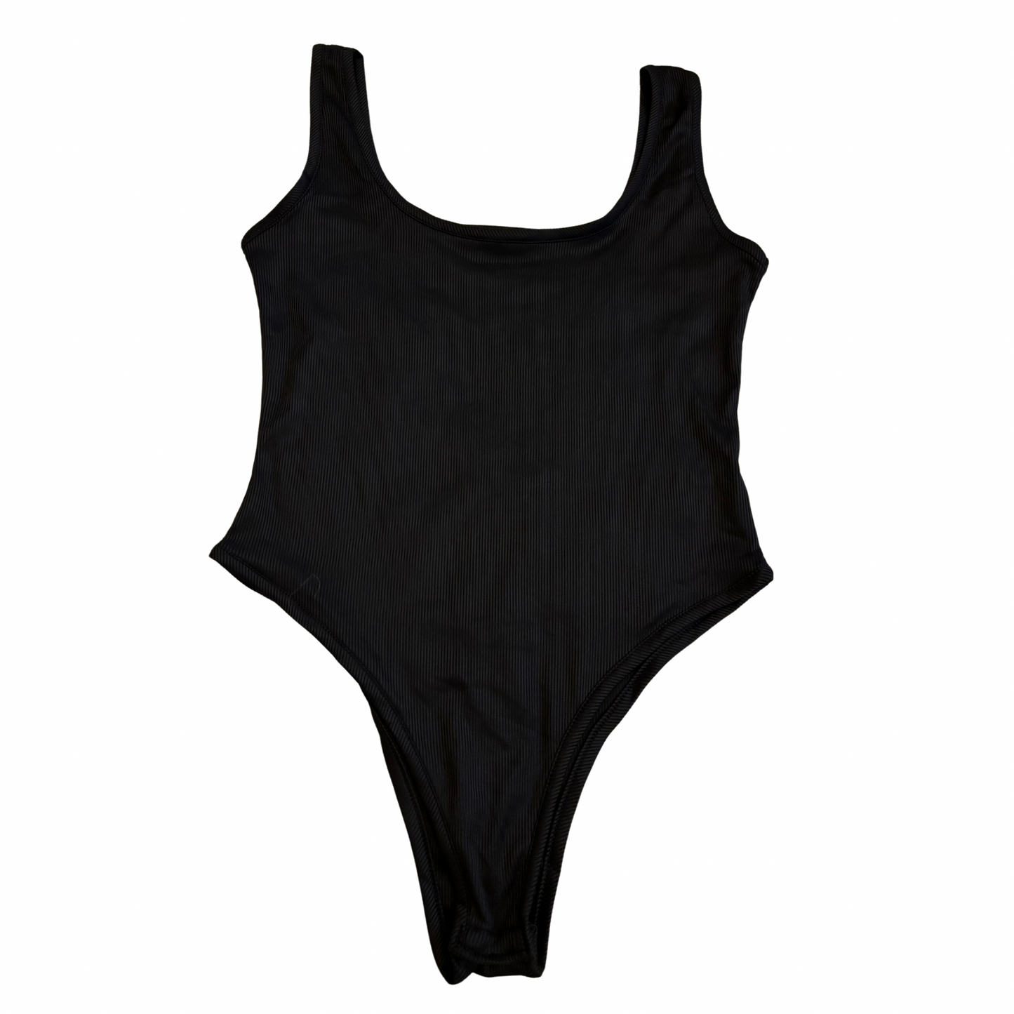 Black Ribbed Bodysuit