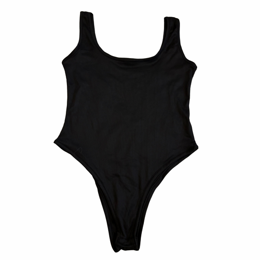 Black Ribbed Bodysuit