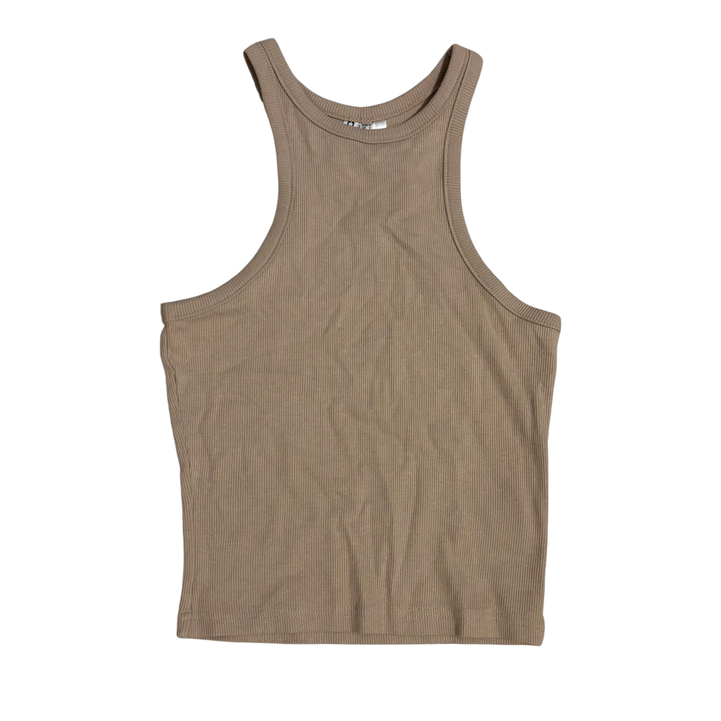 H&M Beige Ribbed Halterneck Tank Top