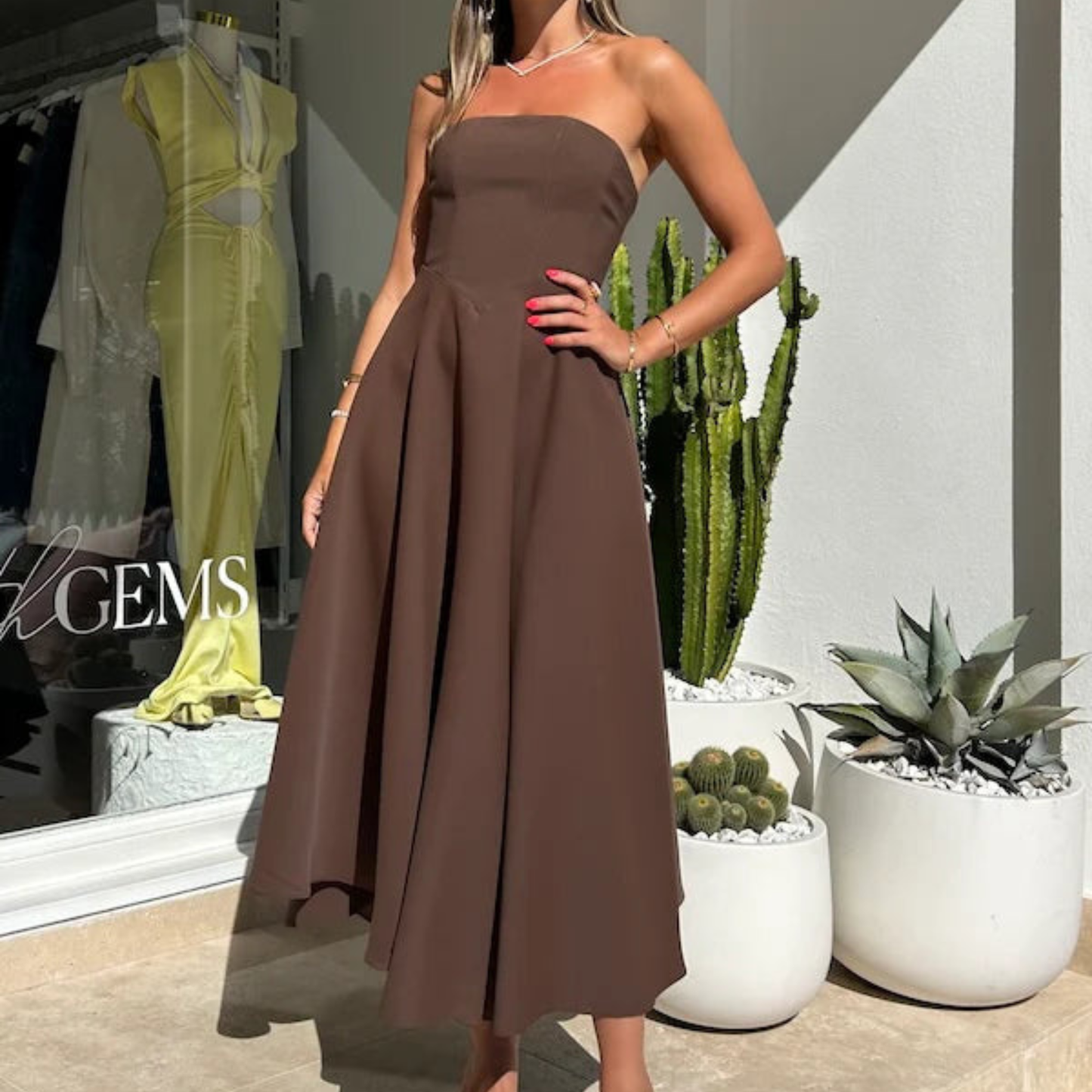 Odd Muse Strapless Midi Dress