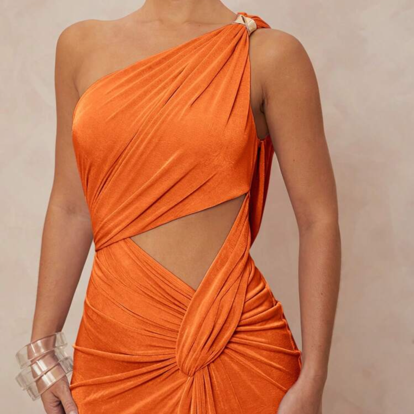 Orange Cut Out Maxi Dress