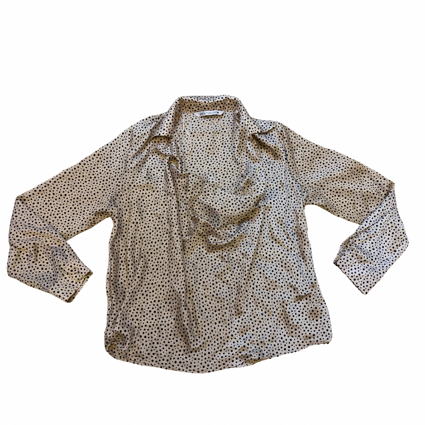 Zara Satin Polka Dot Blouse