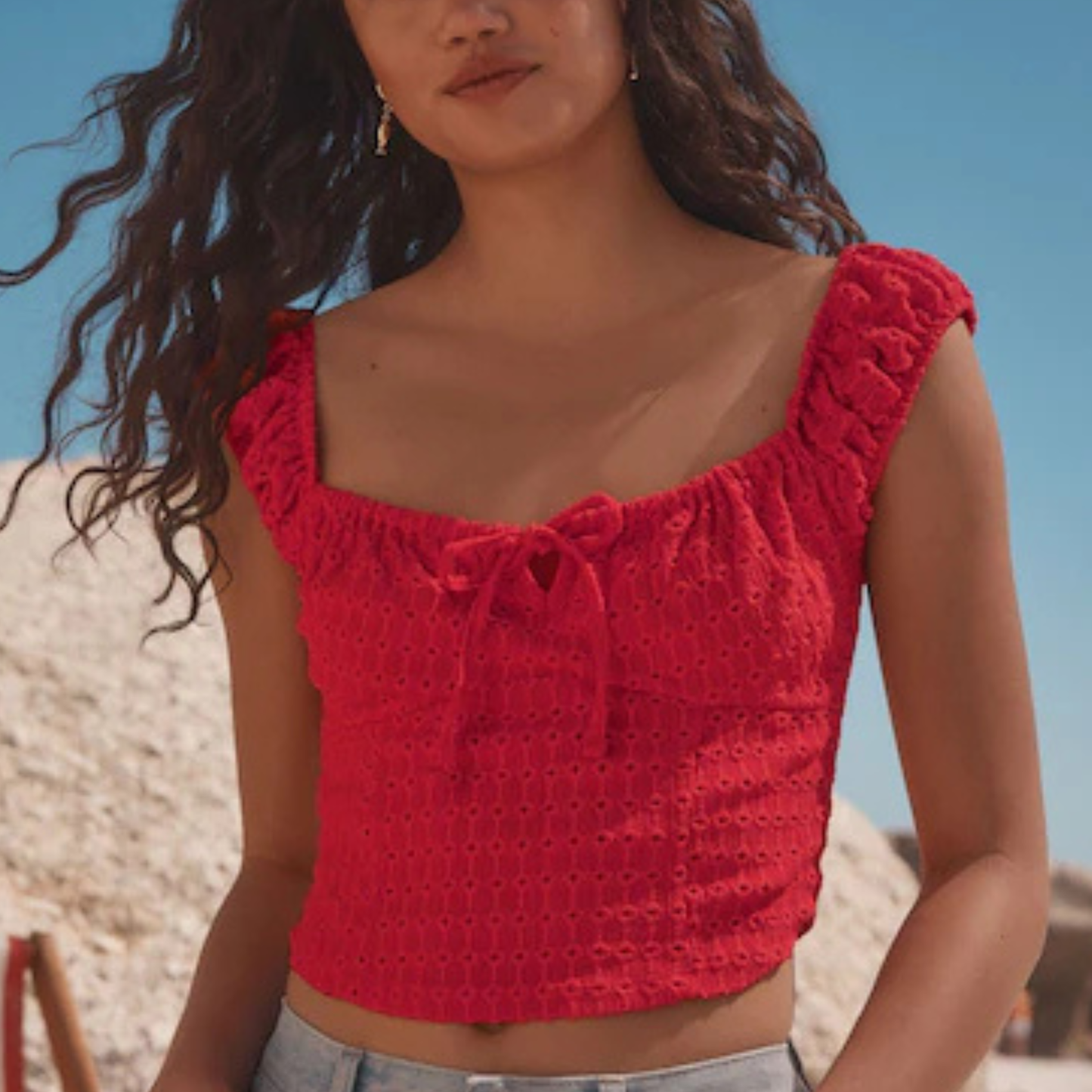 Next Red Crochet Top