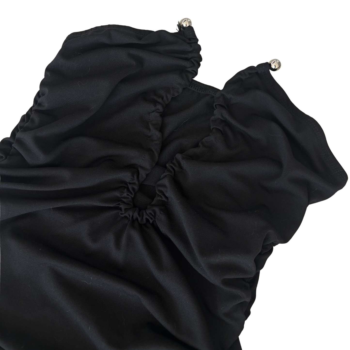 Black Bandeau Deep Neck Mini Dress