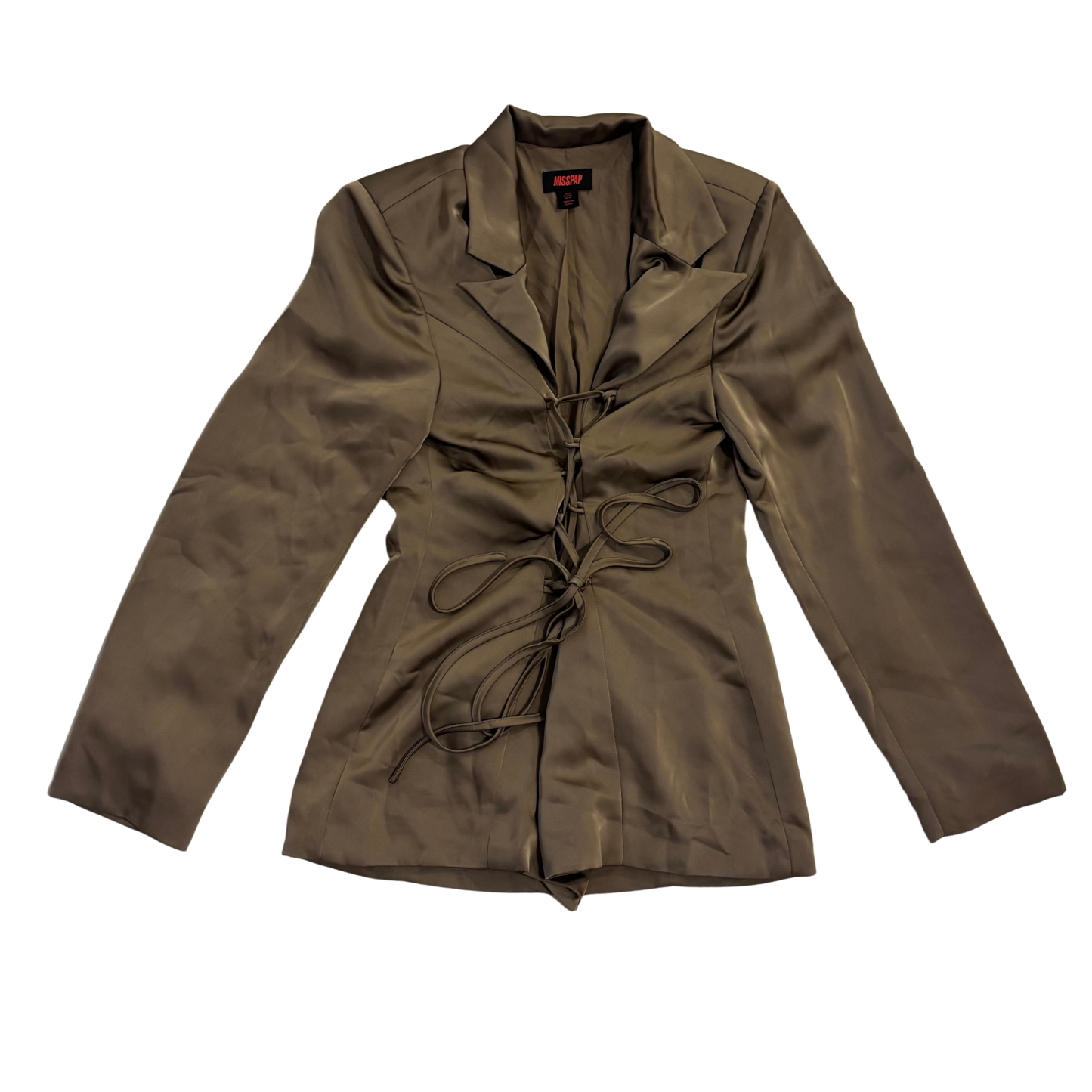 Misspap Brown Satin Blazer
