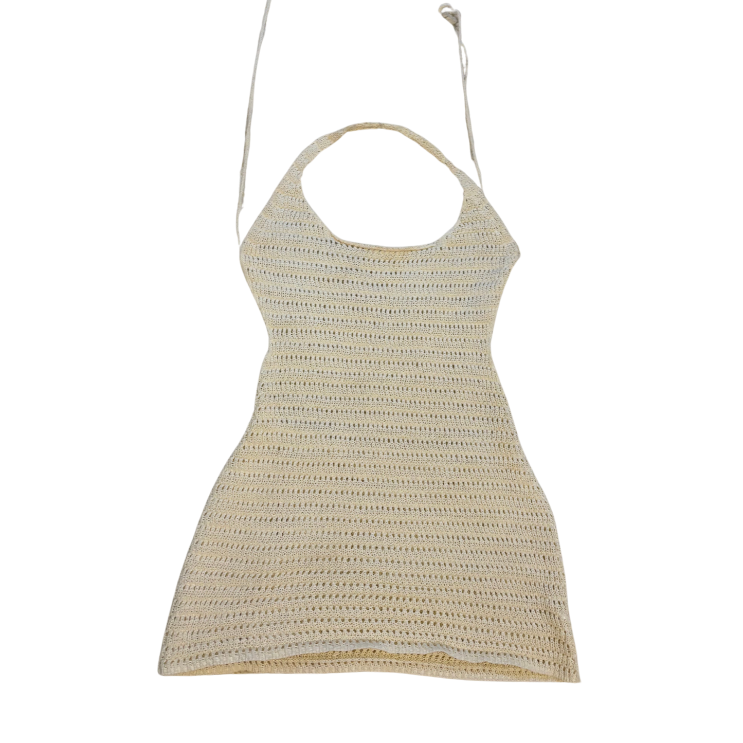 Cream Crochet Halterneck Mini Dress