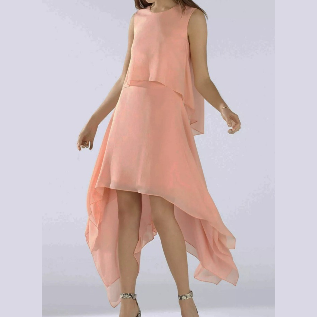 BCBGMaxazria Pink Flowy Midi Dress