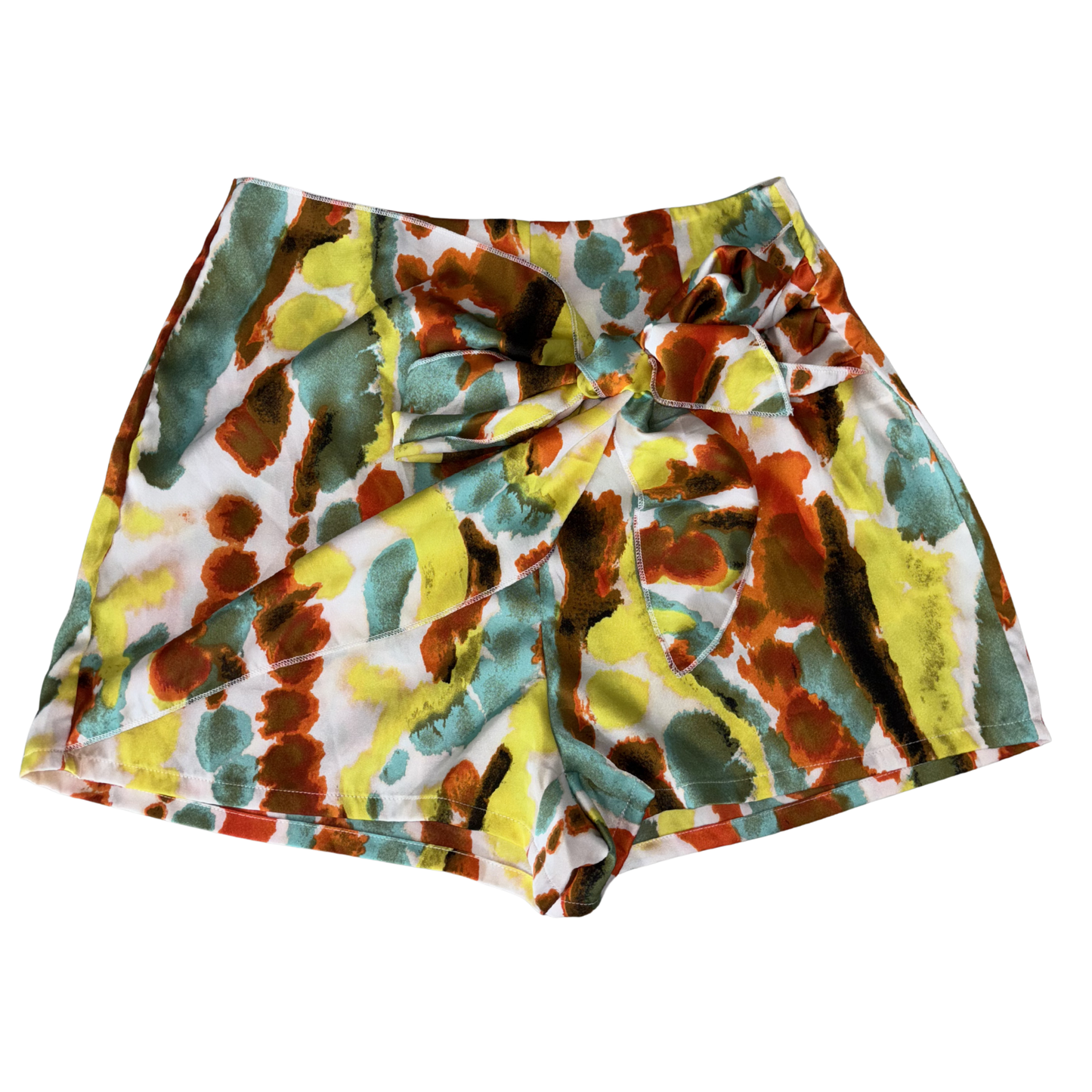 Abstract Pattern Satin Shorts