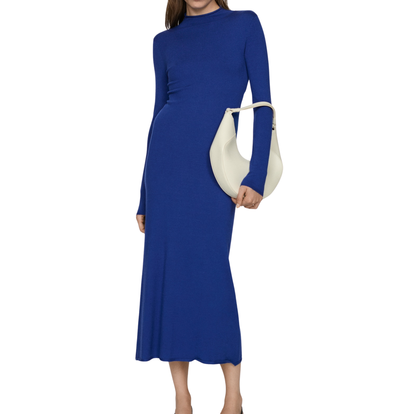 Mango Blue High Neck Maxi Dress