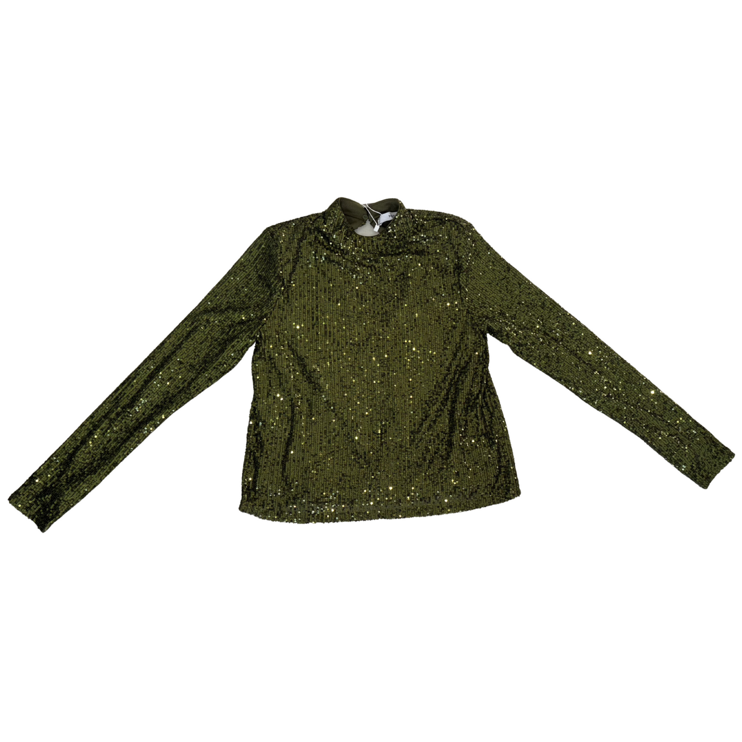 Mango Green Sequin Shoulder Pad Top