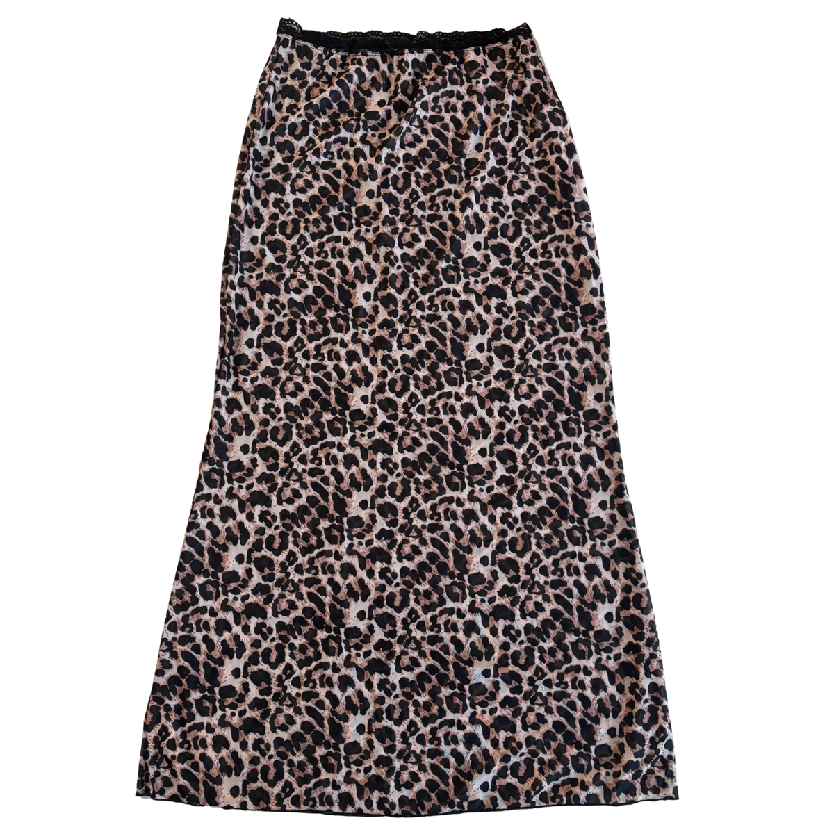 Leopard Print Mesh Maxi Skirt