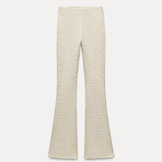 Zara Cream Wide Leg Trousers