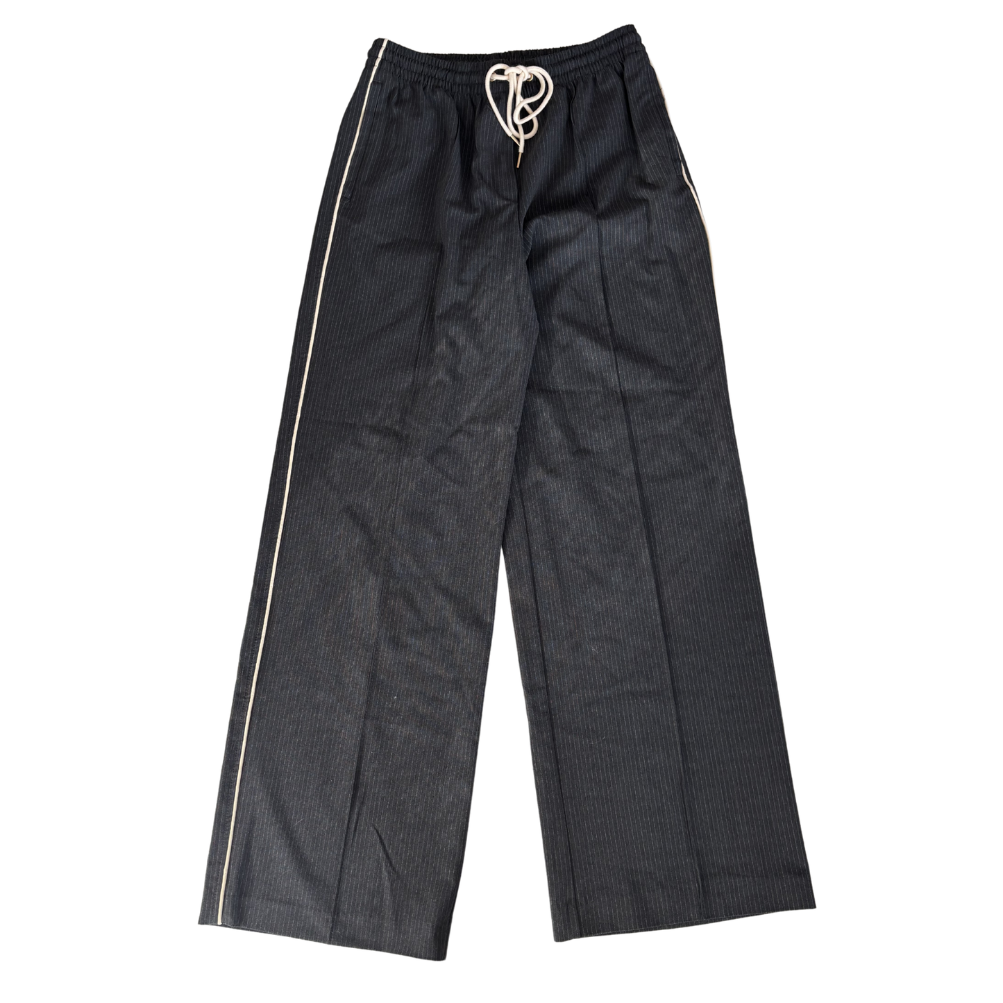 H&M Grey Pinstripe Wide Leg Trousers