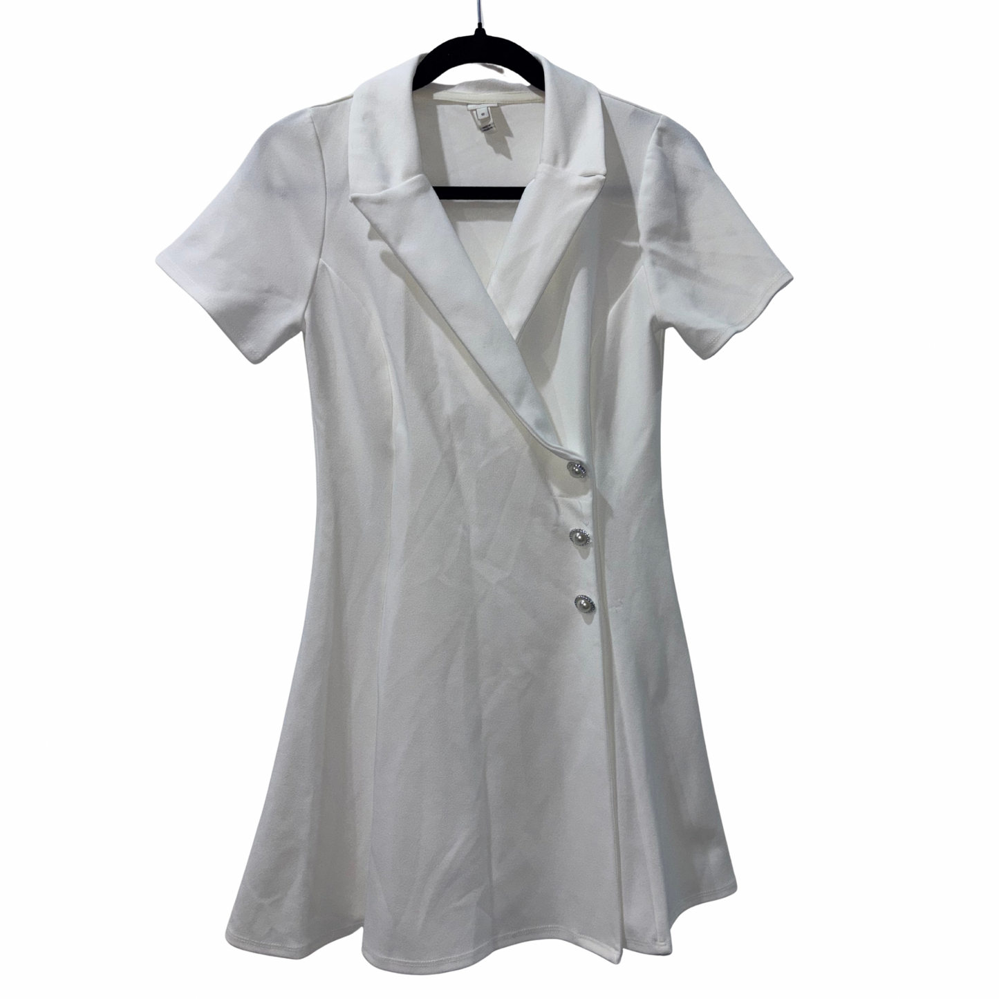 River Island White Button Detail Mini Dress