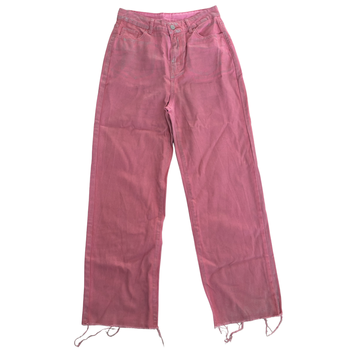 Pink Wide Leg Jeans