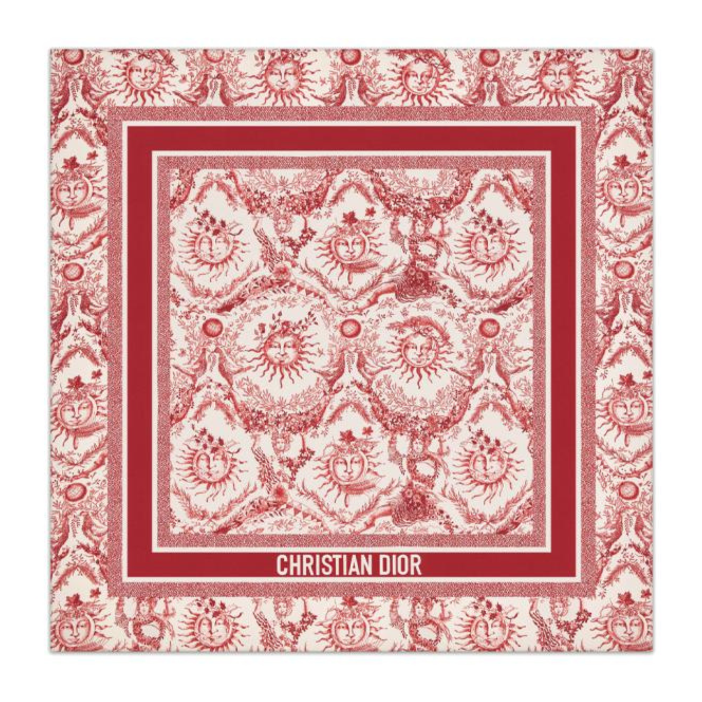 Dior ‘DiorOblique’ Square Scarf Burgundy
