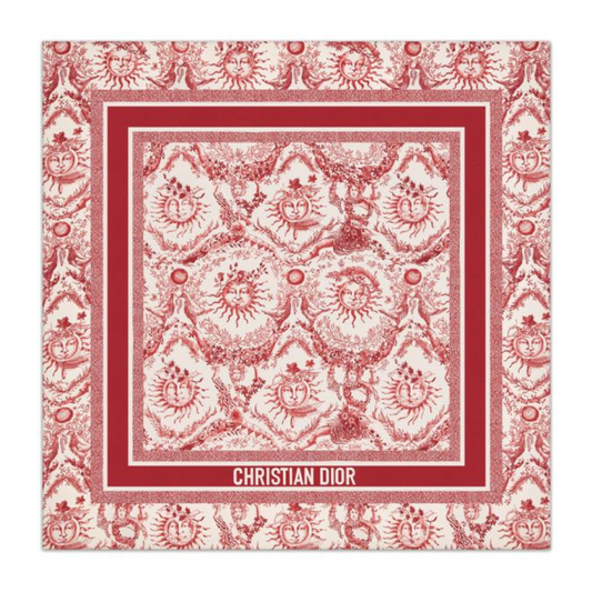 Dior ‘DiorOblique’ Square Scarf Burgundy