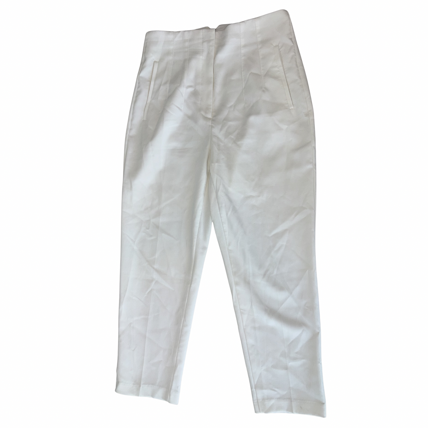 Zara White Wide Leg High Waisted Trousers
