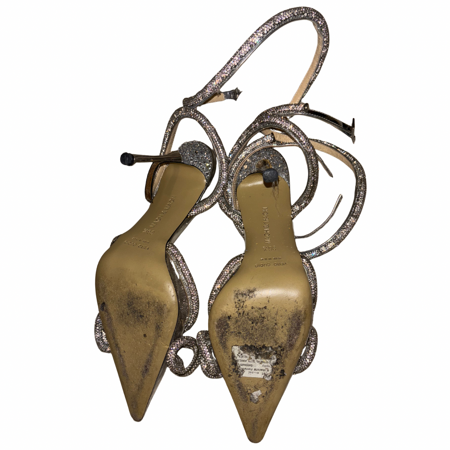 Mach & Mach Double Bow Heels - Silver