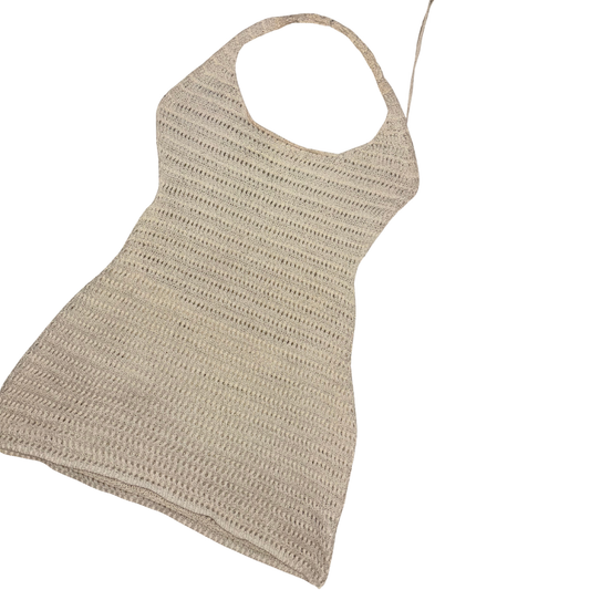 Cream Crochet Halterneck Mini Dress