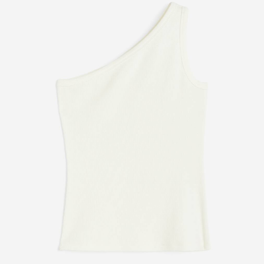 H&M White One Shoulder Top