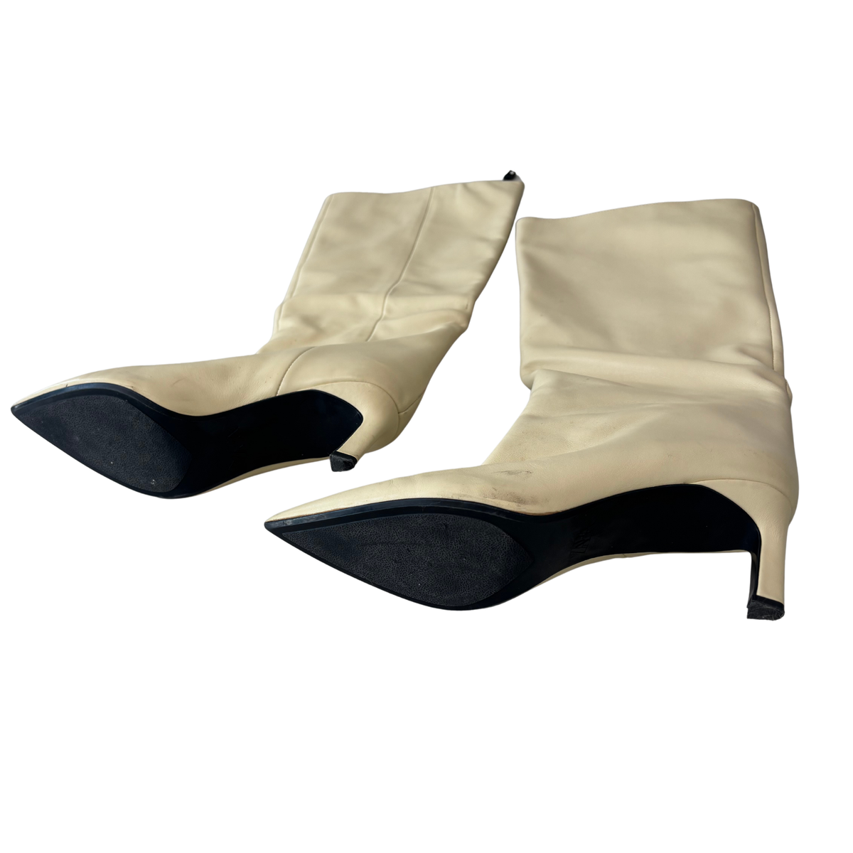 Zara Beige Knee High Boots