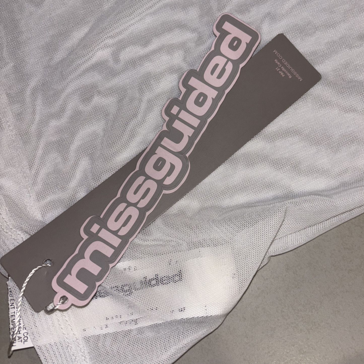 Missguided White Mesh Top