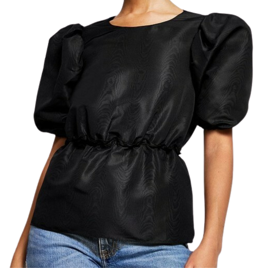 River Island Black Puff Sleeve Top