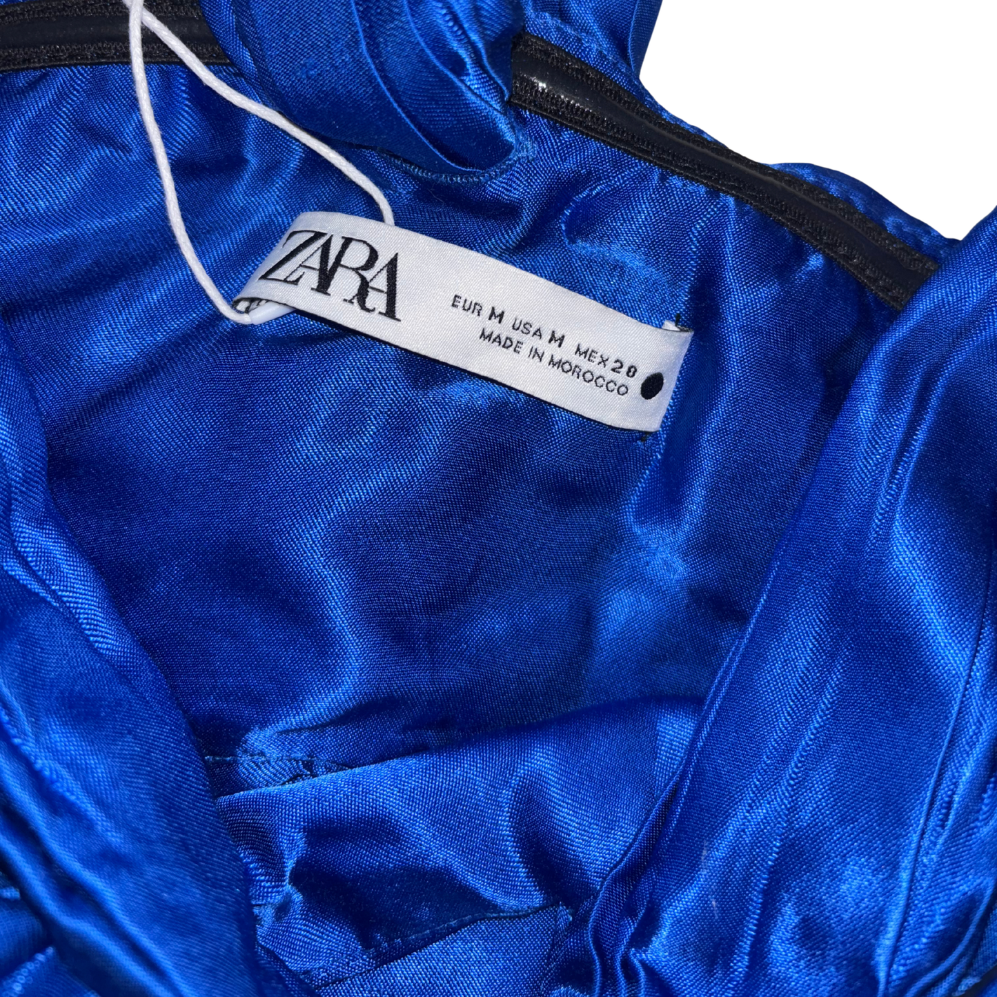 Zara Blue Satin Crop Top
