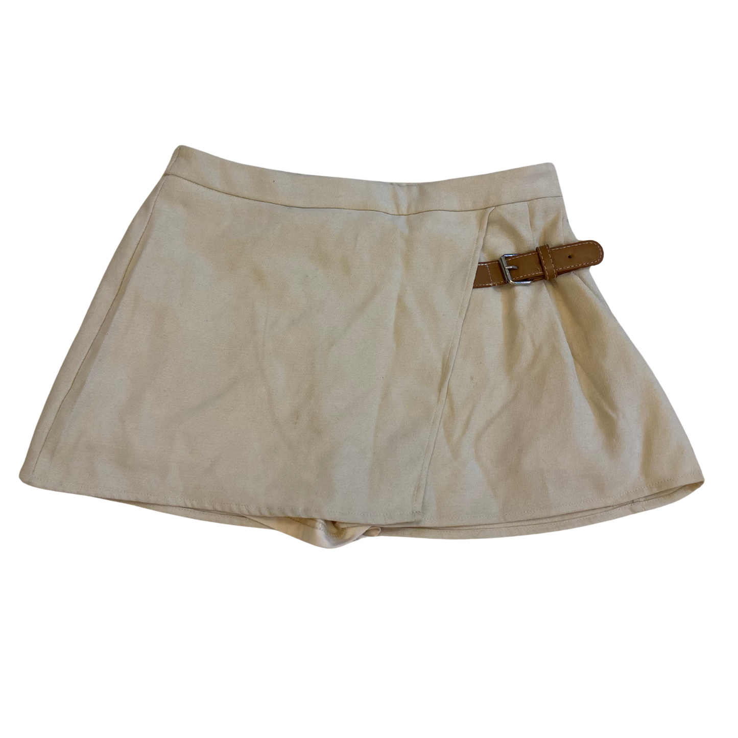 Pleated Belt Side Skort